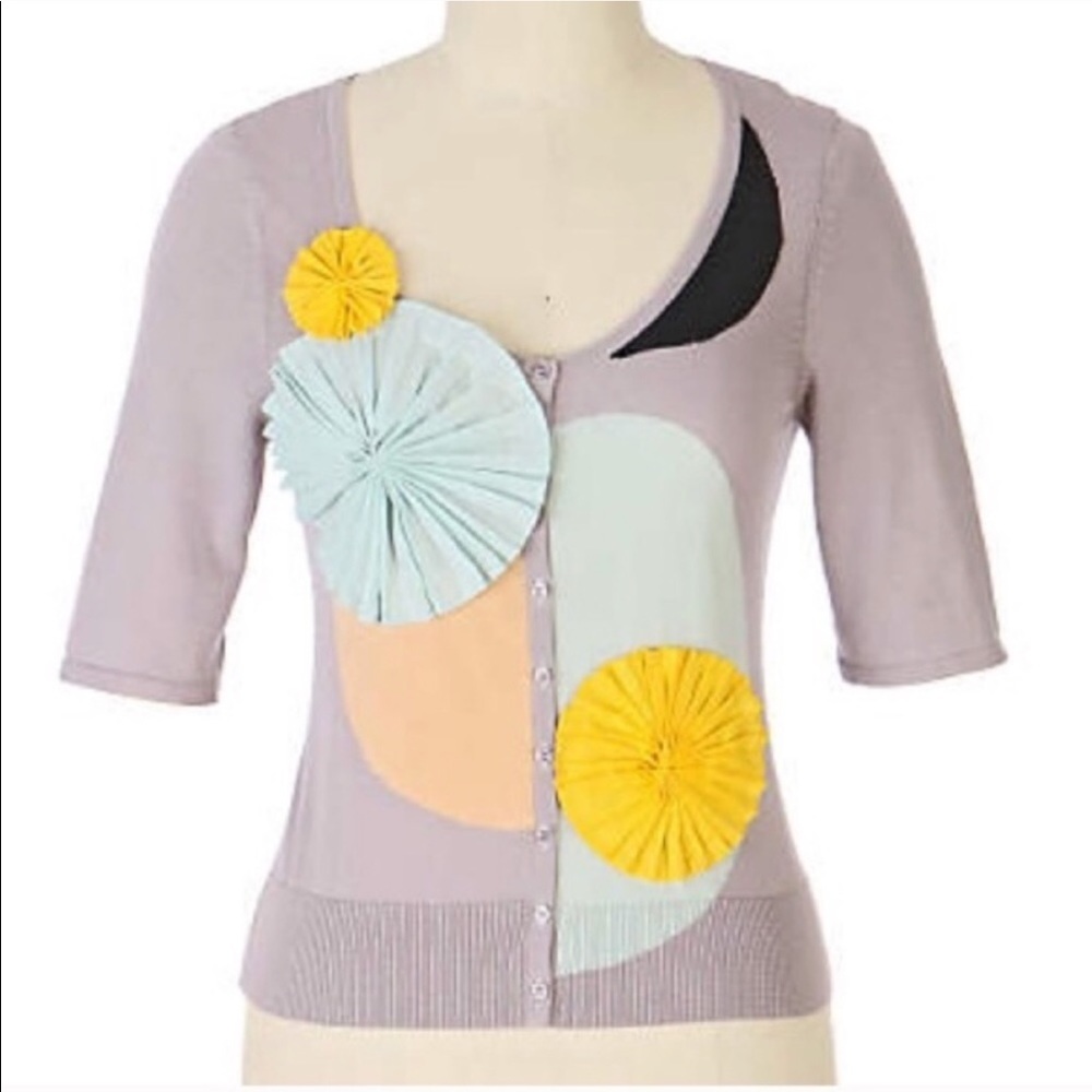 Anthropologie Moth M Pinwheel cardigan sweater top vintage retro cottagecore - Picture 1 of 8